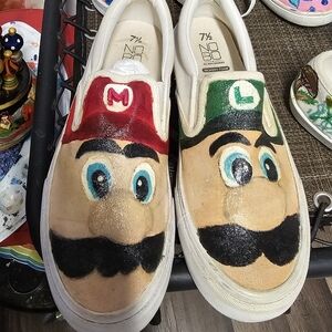 Slip-On Shoes - Red and Green womans 7.5